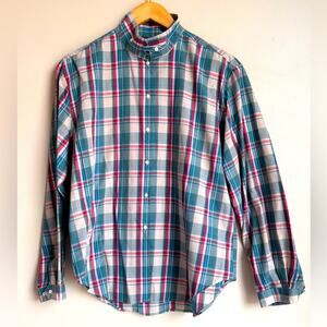 Apple Basket Pittsburgh PA Vintage Red Green Plaid 1970 80s button up cabincore‎
